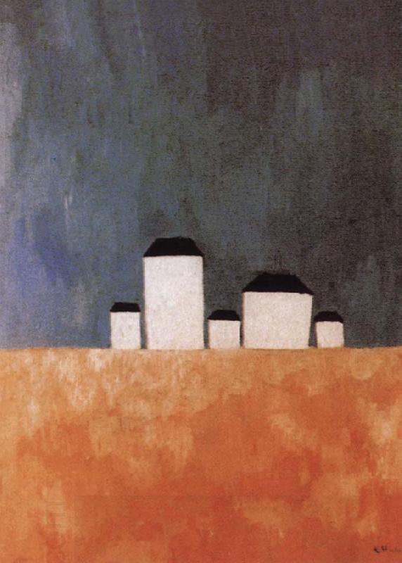 Kasimir Malevich Five house Landscape China oil painting art